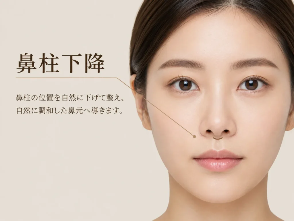鼻柱下降の施術イメージ画像