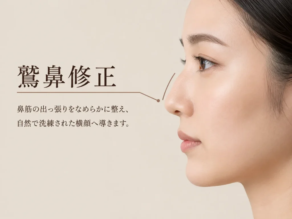 鷲鼻修正・ハンプ削りの施術イメージ画像