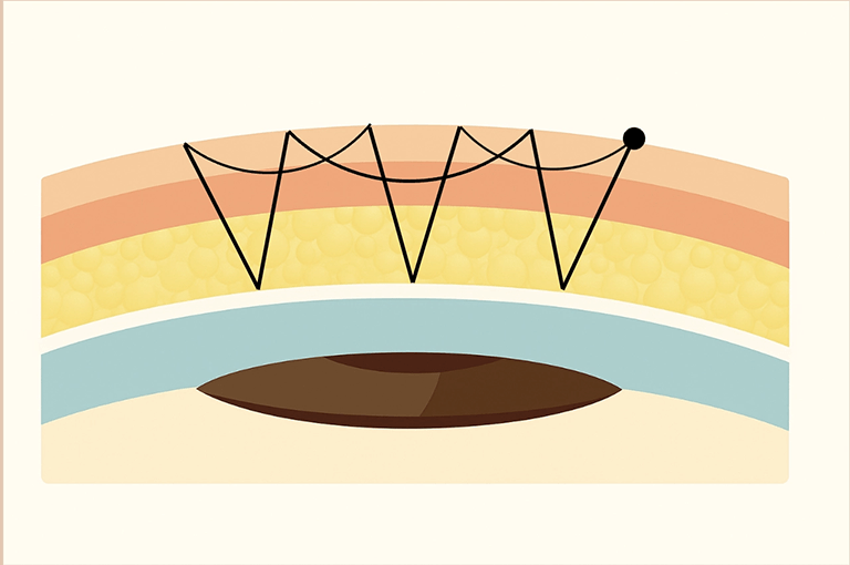 自然癒着法(表線留め6点法）