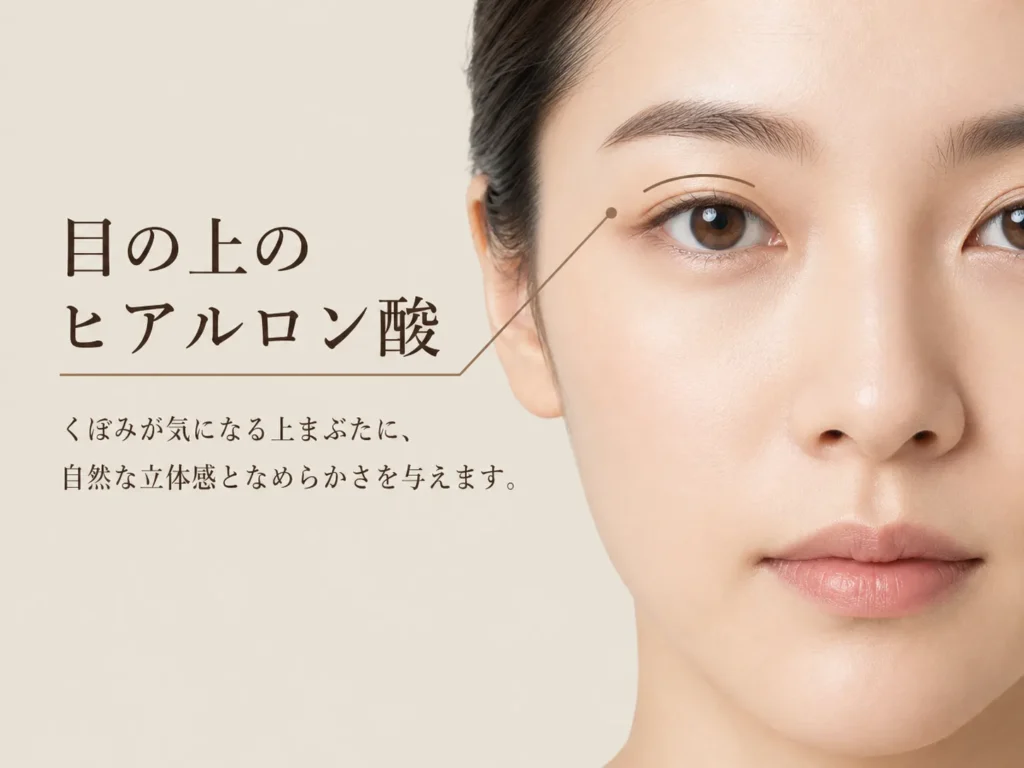 目の上のヒアルロン酸の施術画像